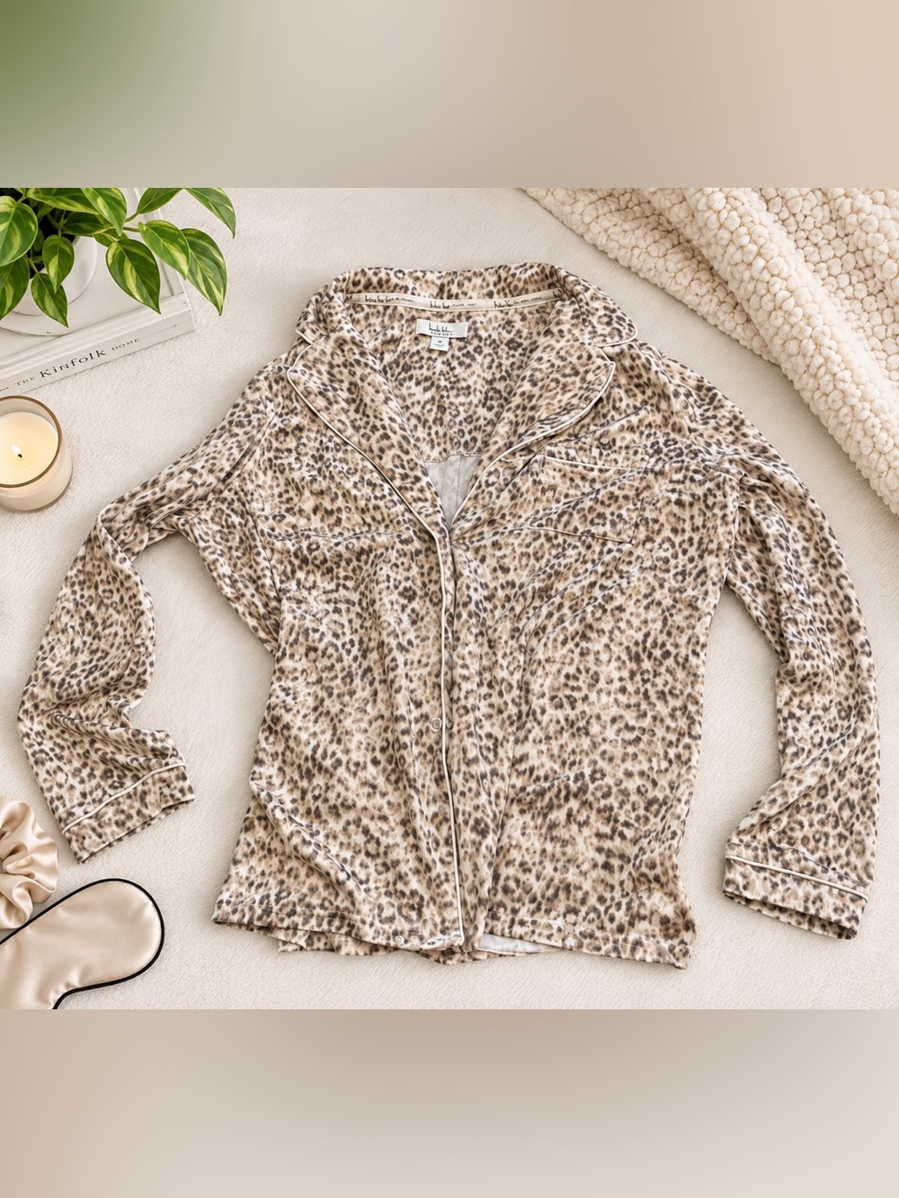 Nicole Miller New York Leopard Pajama Top Size Medium